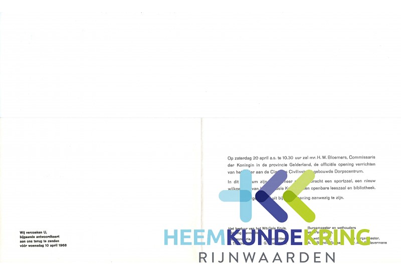Pannerden Uitnodiging opening Dorpscentrum